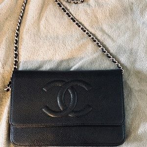 Black Caviar Chanel Crossbody purse/wallet
